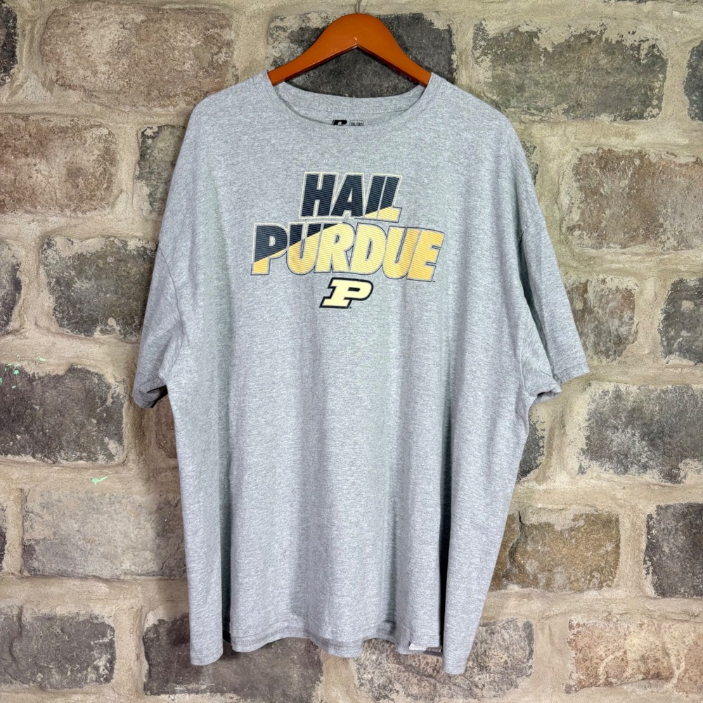 Russell Athletic Purdue University Hail Purdue Graphic T-Shirt Gray Mens 3XL